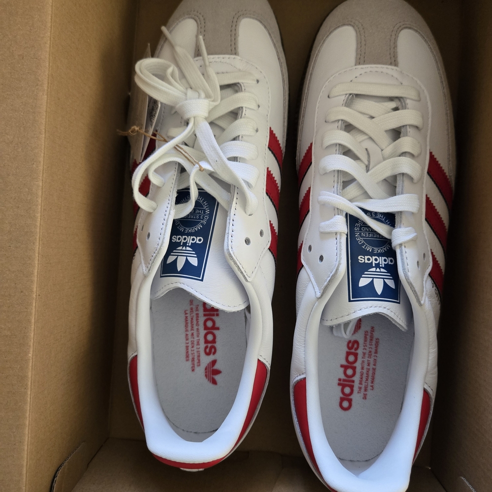 Adidas White and Red Sneakers